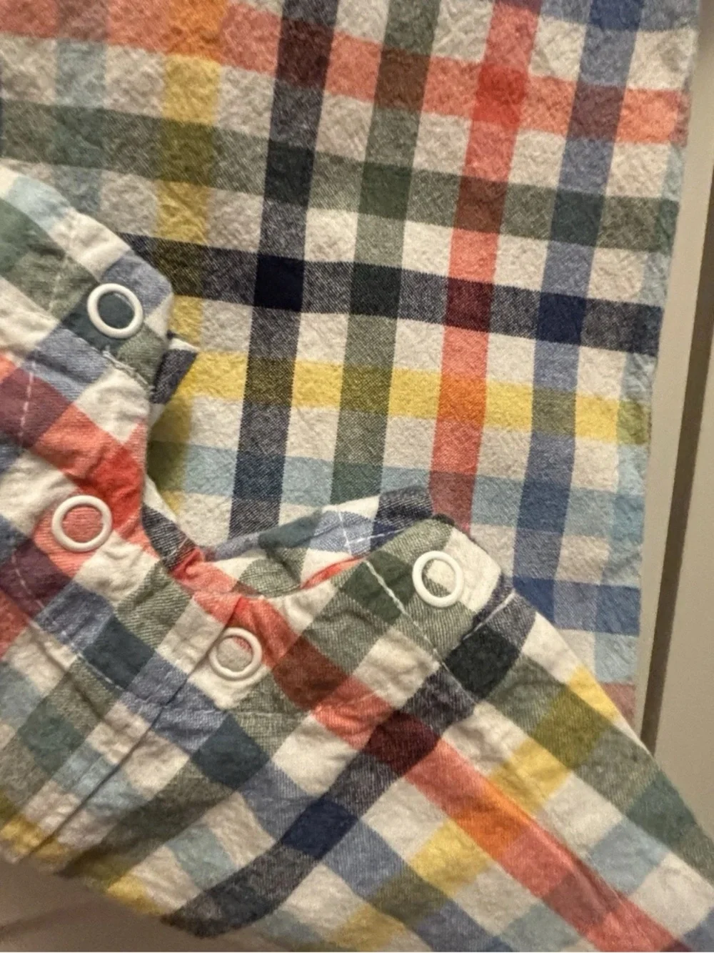 Carter’s Romper Boys 18M Plaid Button Down Collared Short Sleeve Snap One Piece